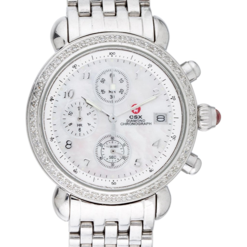 Michele Csx 36mm Diamond Bezel Watch